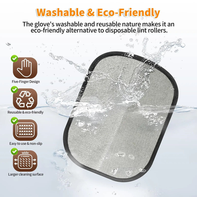 Pet Hair Removal Glove For Cats And Dogs Reusable Electrostatic Five Finger Hair Remover 5