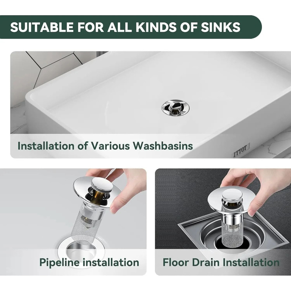 Sink Drain Filter Plug Hair Catcher And Stopper For Kitchen And Bathroom 4