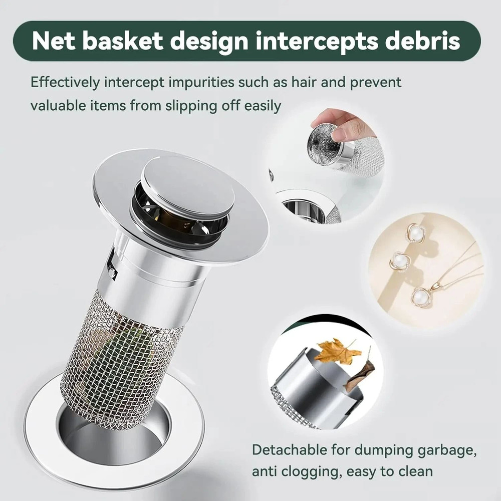 Sink Drain Filter Plug Hair Catcher And Stopper For Kitchen And Bathroom 5