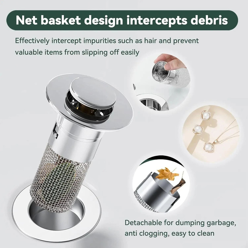 Sink Drain Filter Plug Hair Catcher And Stopper For Kitchen And Bathroom 5