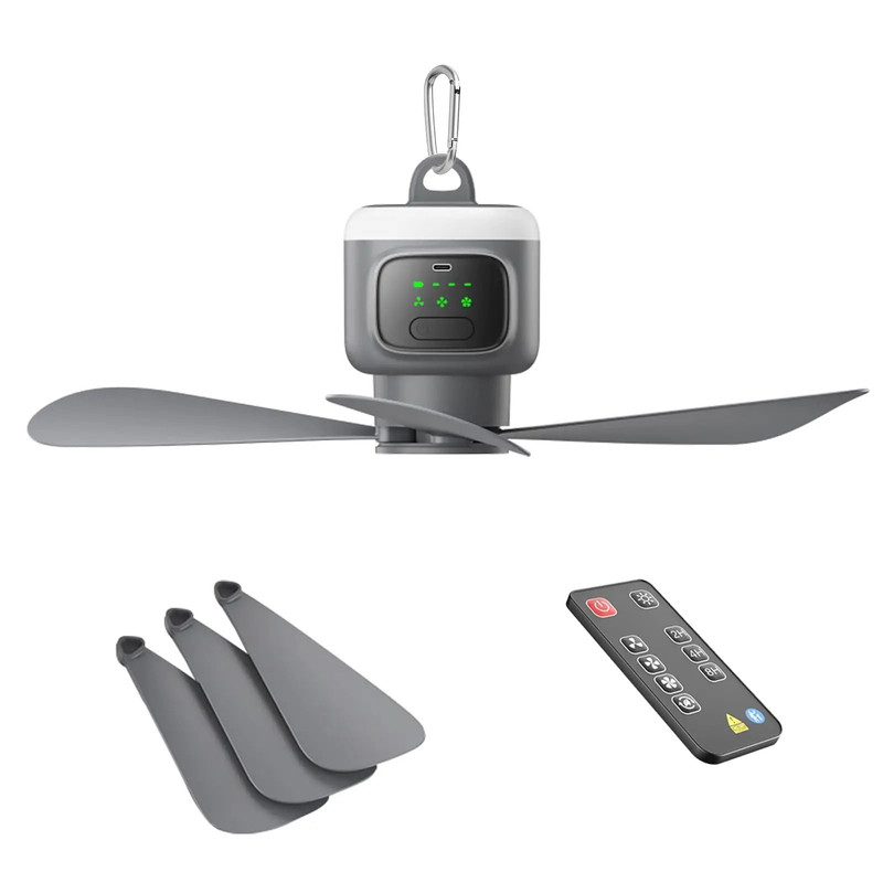 Ceiling Fan 12000mAh Wireless Portable Camping Fan With Lighting And Remote Control 1