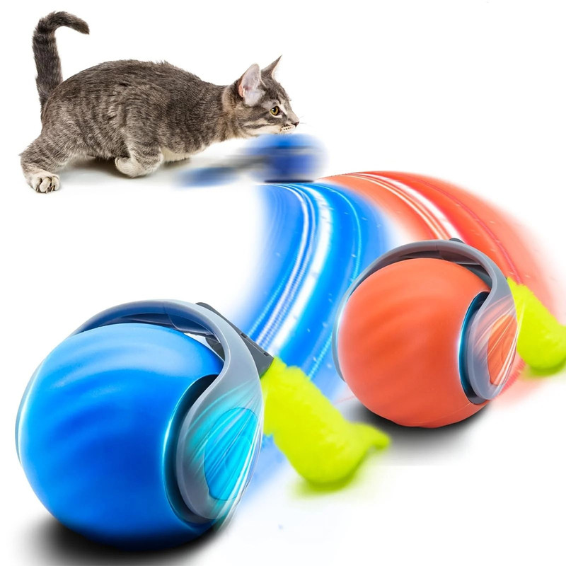 Interactive Rolling Ball Toy For Cats And Dogs USB Rechargeable Smart Pet Toy 0
