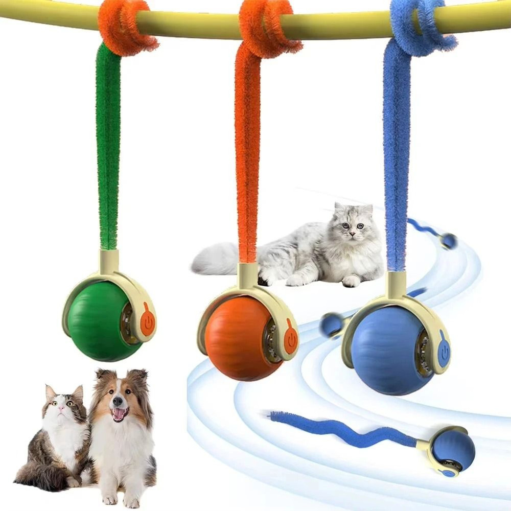 Interactive Rolling Ball Toy For Cats USB Rechargeable Smart Automatic Cat Toy 0