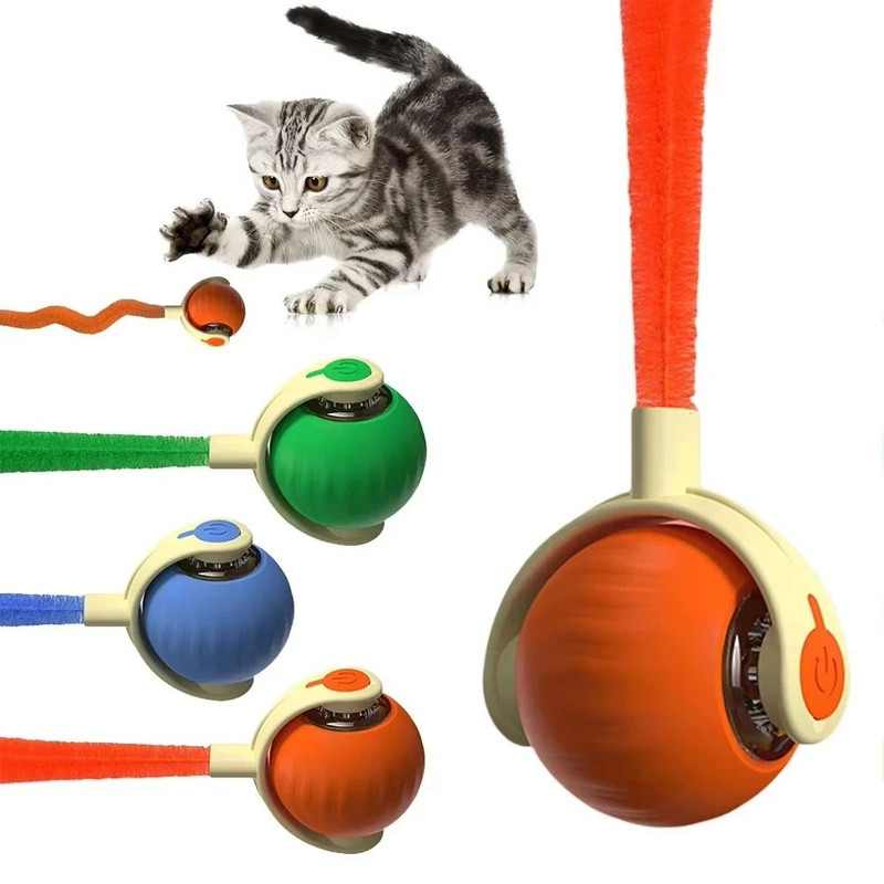 Interactive Rolling Ball Toy For Cats USB Rechargeable Smart Automatic Cat Toy 1