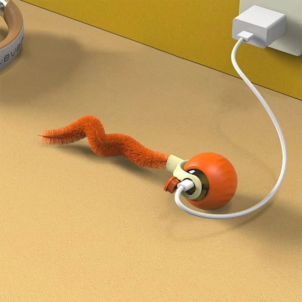 Interactive Rolling Ball Toy For Cats USB Rechargeable Smart Automatic Cat Toy 5