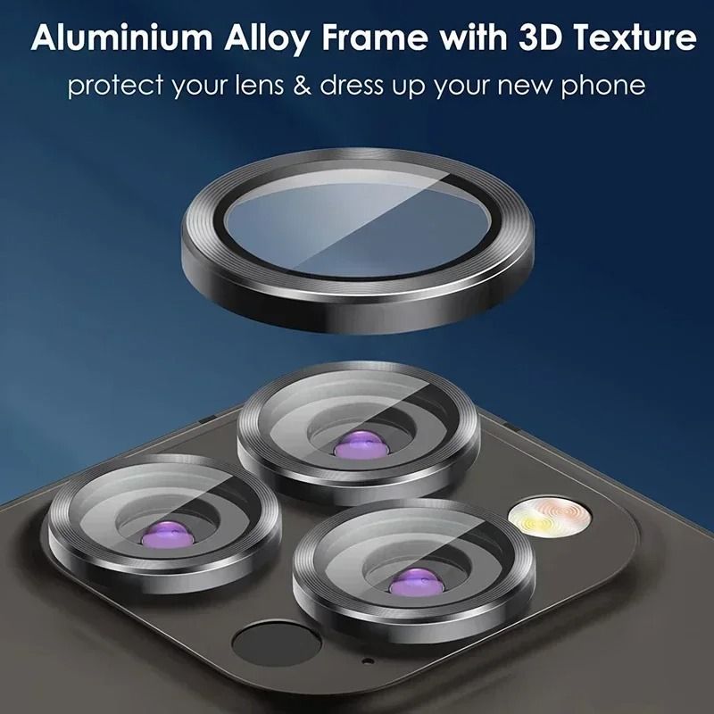 Metal Camera Lens Protector Glass 3 Pack For IPhone 15 14 13 12 11 Pro Max Mini Plus 1