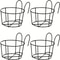 Stylish Round Metal Hanging Planters 4 Piece Set For Balcony Garden Indoor Decor 0