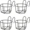 Stylish Round Metal Hanging Planters 4 Piece Set For Balcony Garden Indoor Decor 6