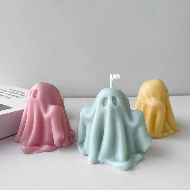 Halloween Ghost Candle Silicone Mold For Wax Resin DIY 2