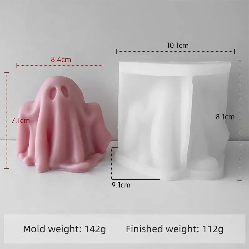 Halloween Ghost Candle Silicone Mold For Wax Resin DIY 6