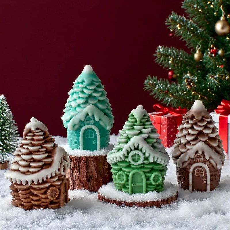 Pinecone House Candle Silicone Mold For DIY Wax And Resin Crafts 1