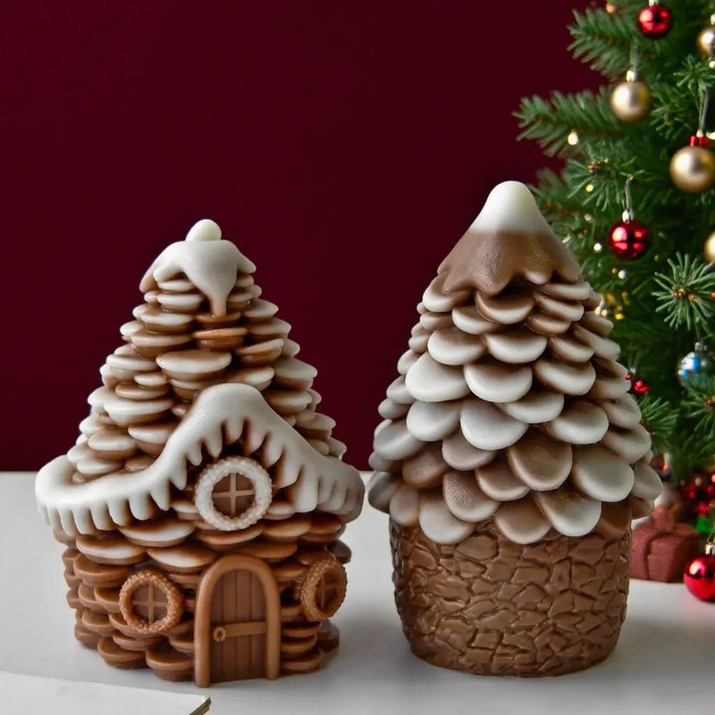 Pinecone House Candle Silicone Mold For DIY Wax And Resin Crafts 2