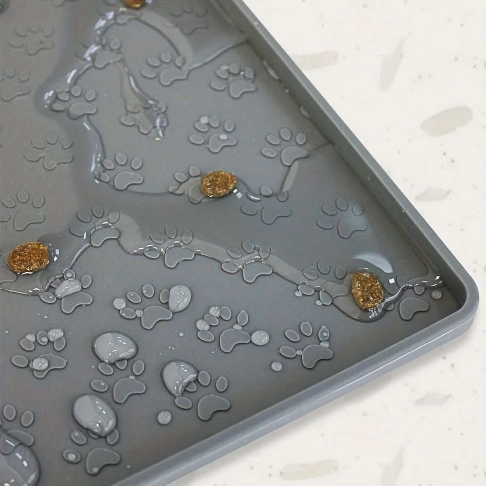 Pet Placemat Non Slip Paw Print Design Easy Clean Silicone Mat 3