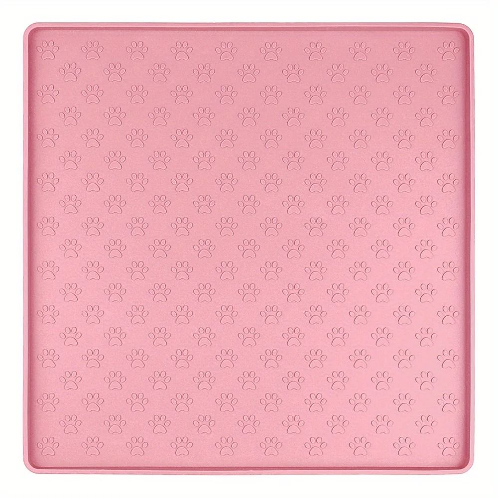 Pet Placemat Non Slip Paw Print Design Easy Clean Silicone Mat 9