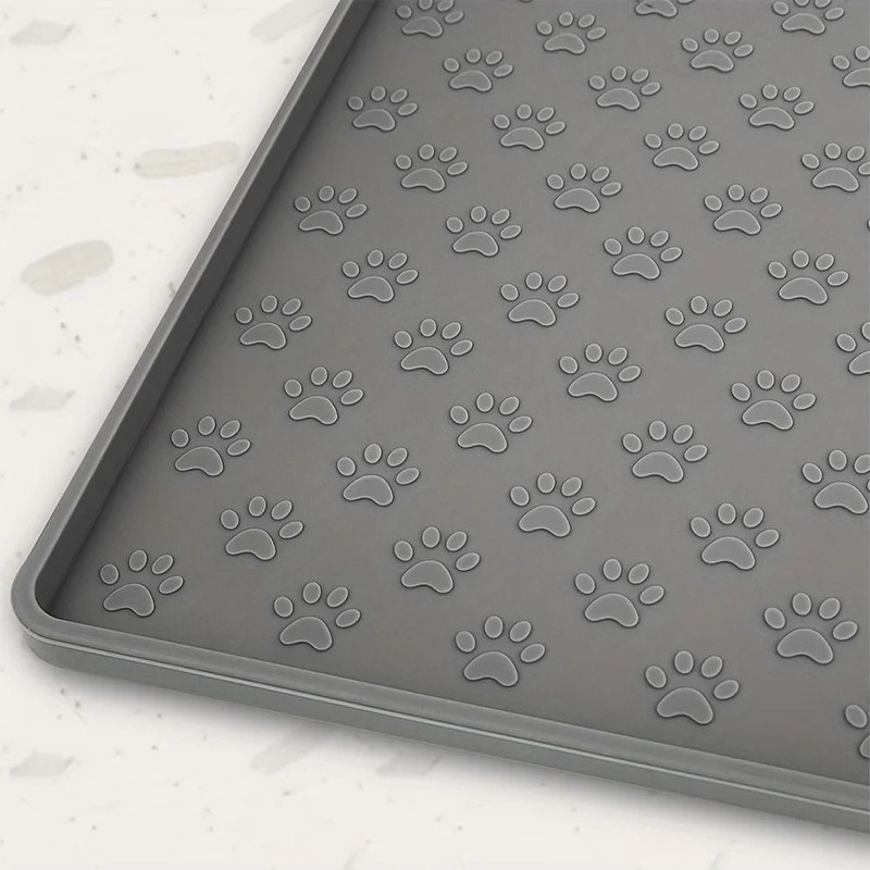 Pet Placemat Non Slip Paw Print Design Easy Clean Silicone Mat 4