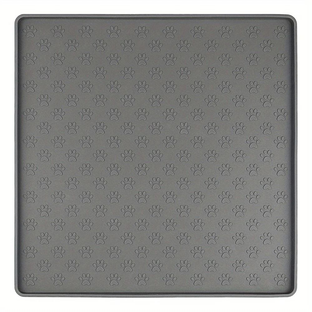Pet Placemat Non Slip Paw Print Design Easy Clean Silicone Mat 6