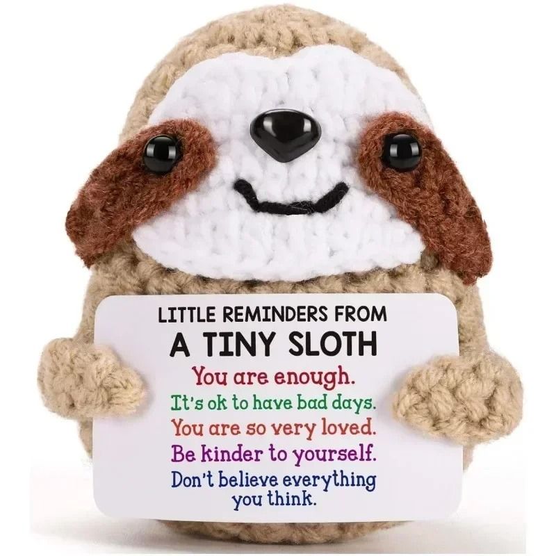 Positive Energy Potato Hug Pocket Mini Handmade Plush Wool Knitting Doll 12