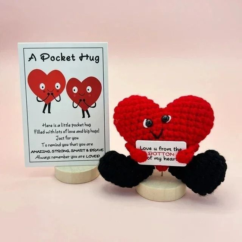 Positive Energy Potato Hug Pocket Mini Handmade Plush Wool Knitting Doll 14