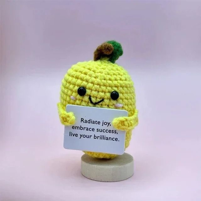 Positive Energy Potato Hug Pocket Mini Handmade Plush Wool Knitting Doll 15
