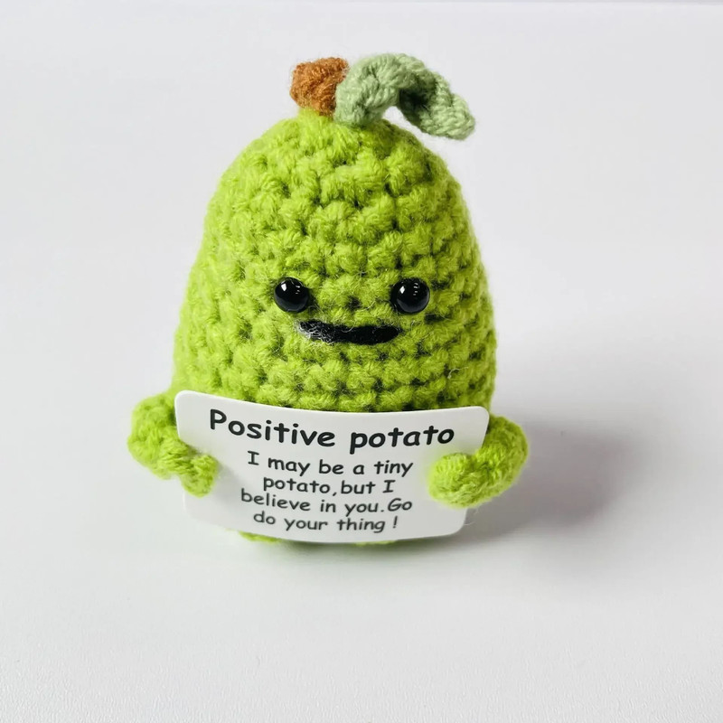 Positive Energy Potato Hug Pocket Mini Handmade Plush Wool Knitting Doll 6