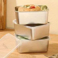 stainless steel fresh keeping box with sealed lid thickened small lunch box camping food storage box