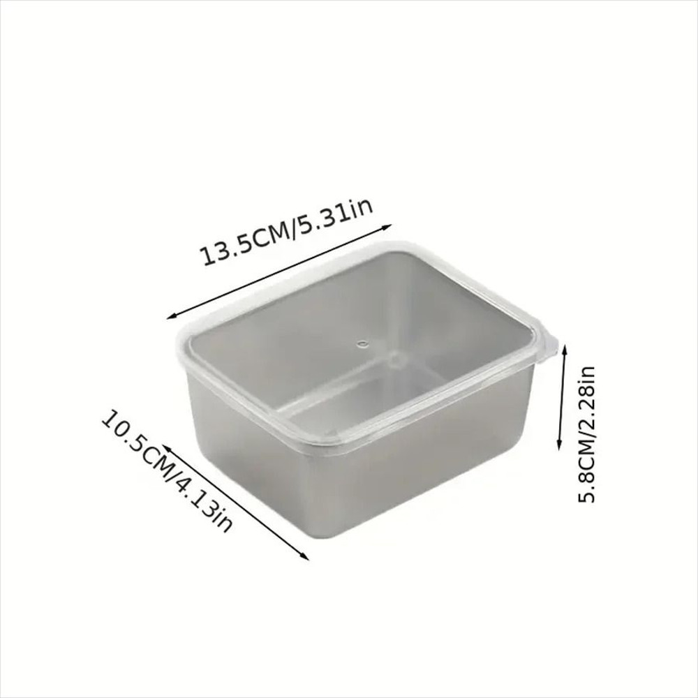 Stainless Steel Fresh Keeping Box With Sealed Lid Thickened Small Lunch Box Camping Food Storage Bo 7