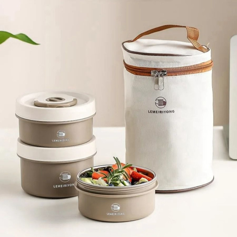Portable Insulated Stackable Stainless Steel Lunch Container Set 2