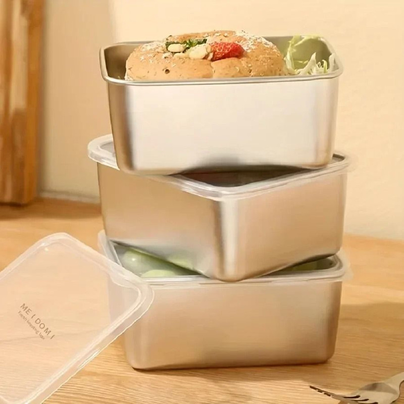 Stainless Steel Lunch Box With Sealed Lid 500ml Portable Food Storage Container 0