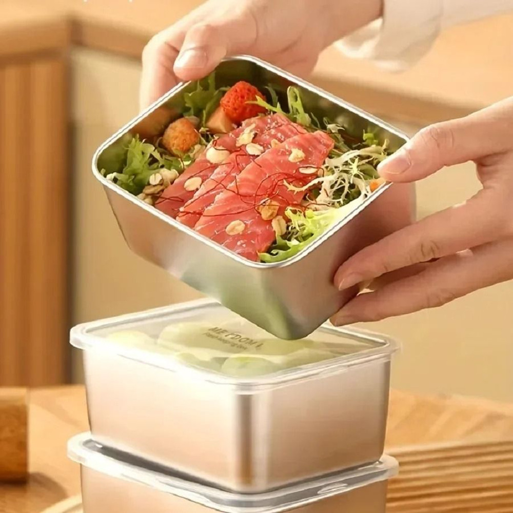 Stainless Steel Lunch Box With Sealed Lid 500ml Portable Food Storage Container 2