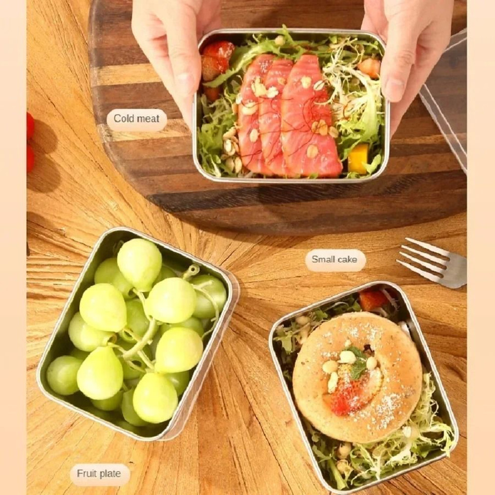 Stainless Steel Lunch Box With Sealed Lid 500ml Portable Food Storage Container 3