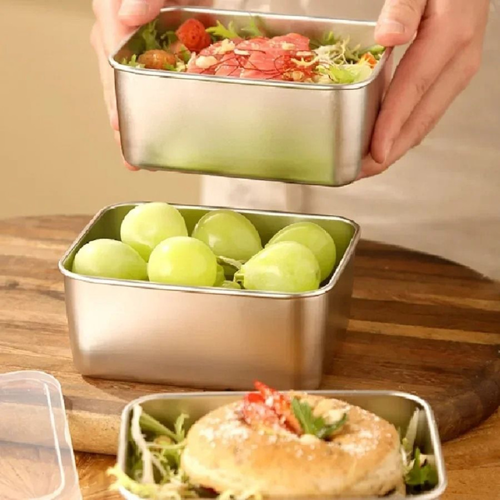 Stainless Steel Lunch Box With Sealed Lid 500ml Portable Food Storage Container 4