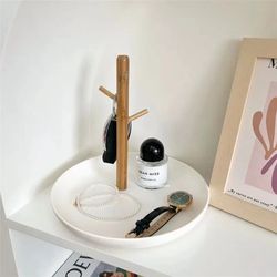 bamboo tree branch storage tray key hanger jewelry display for living room