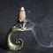 Copper Hand Lotus Backflow Incense Burner Aromatherapy Holder 0