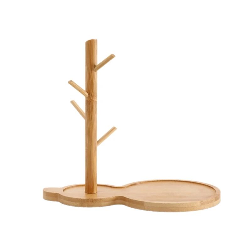 Bamboo Tree Branch Organizer Tray With Key Holder And Jewelry Display 1