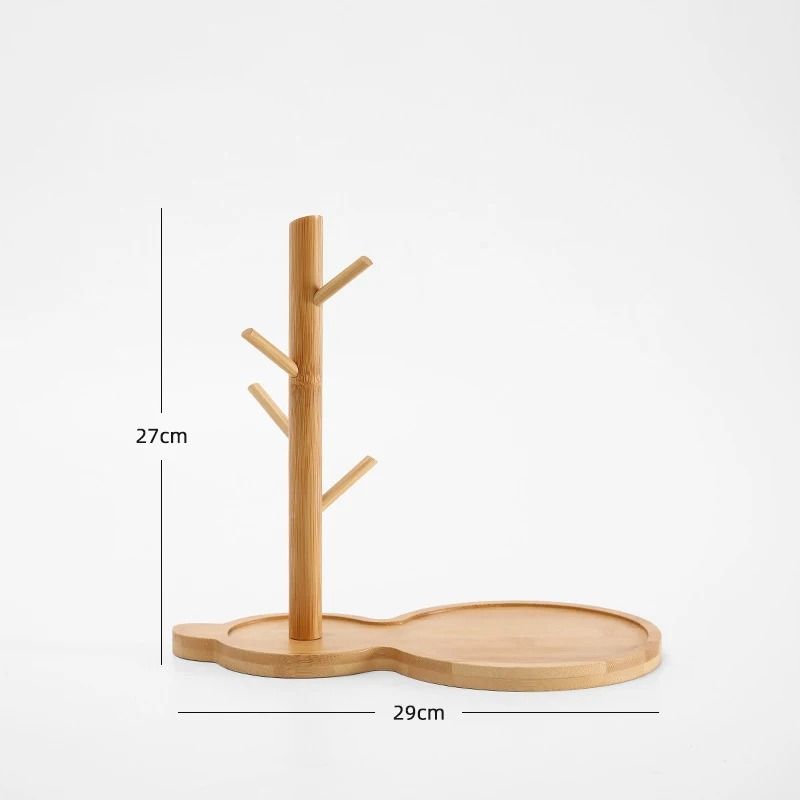 Bamboo Tree Branch Organizer Tray With Key Holder And Jewelry Display 3