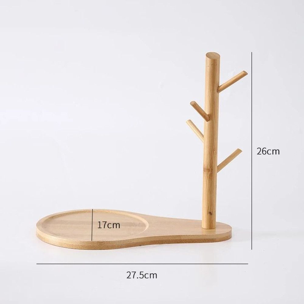 Bamboo Tree Branch Organizer Tray With Key Holder And Jewelry Display 7