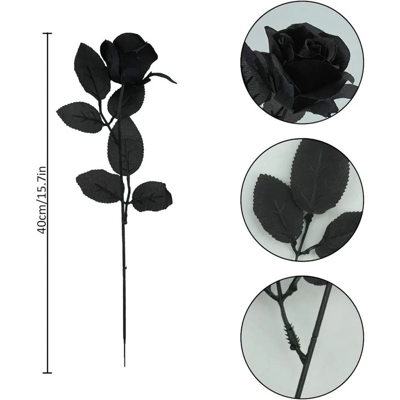 48 Cm Rose Black Silk Bouquet Peony Artificial Flower 5