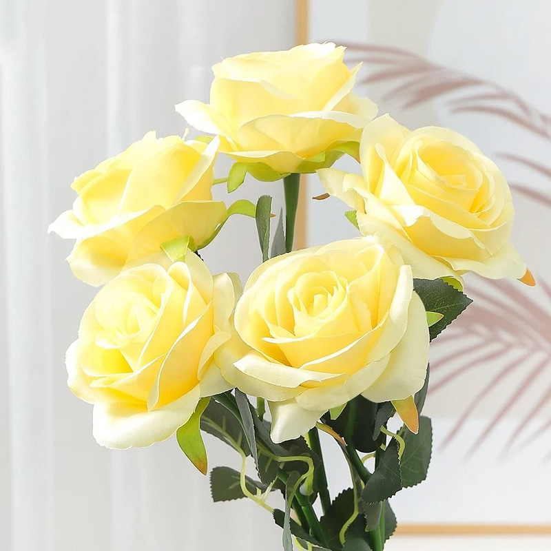 48 Cm Rose Black Silk Bouquet Peony Artificial Flower 14