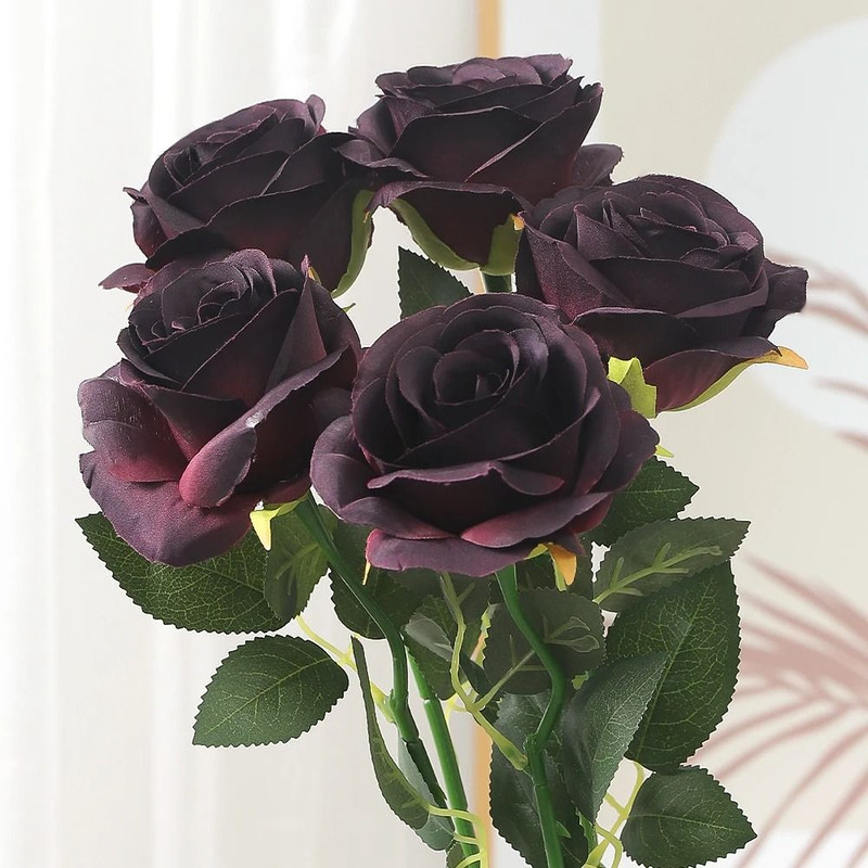48 Cm Rose Black Silk Bouquet Peony Artificial Flower 8