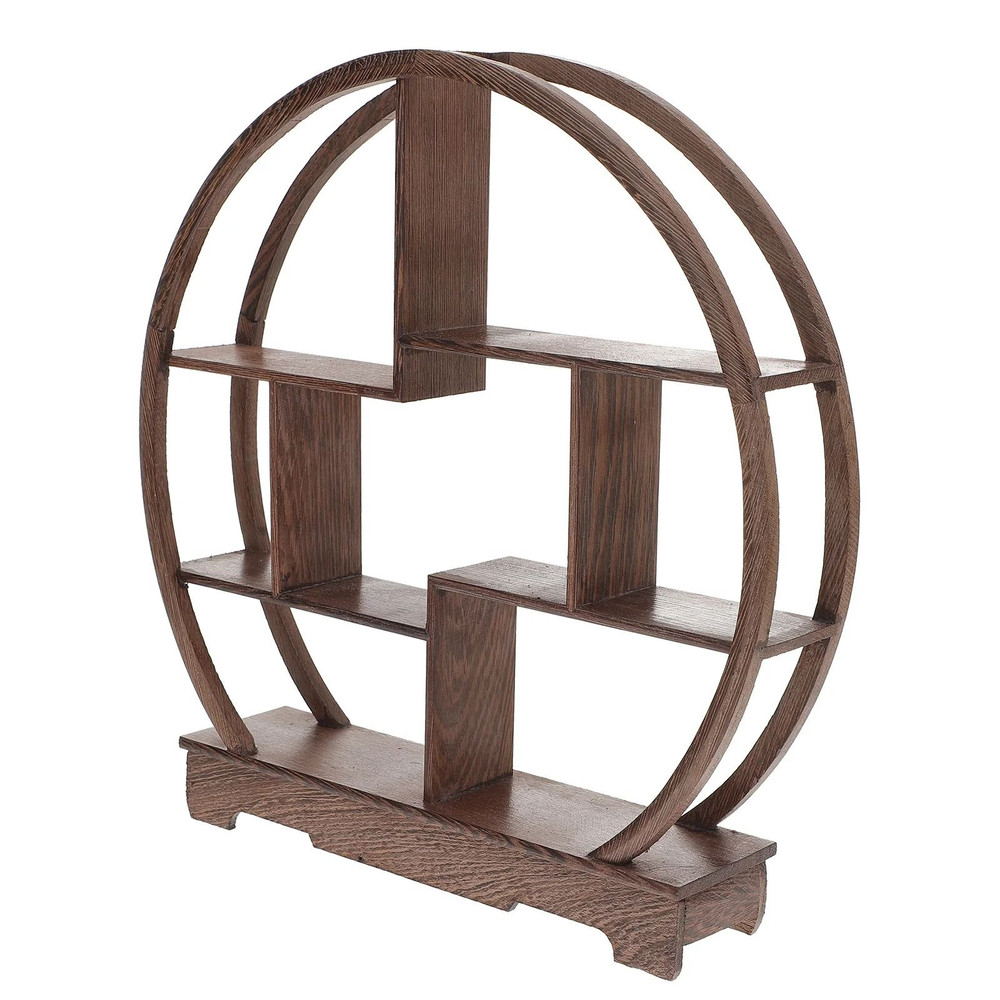 Solid Wood Display Shelf Rosewood Vintage Stand For Room Restaurant Teahouse Storage 2