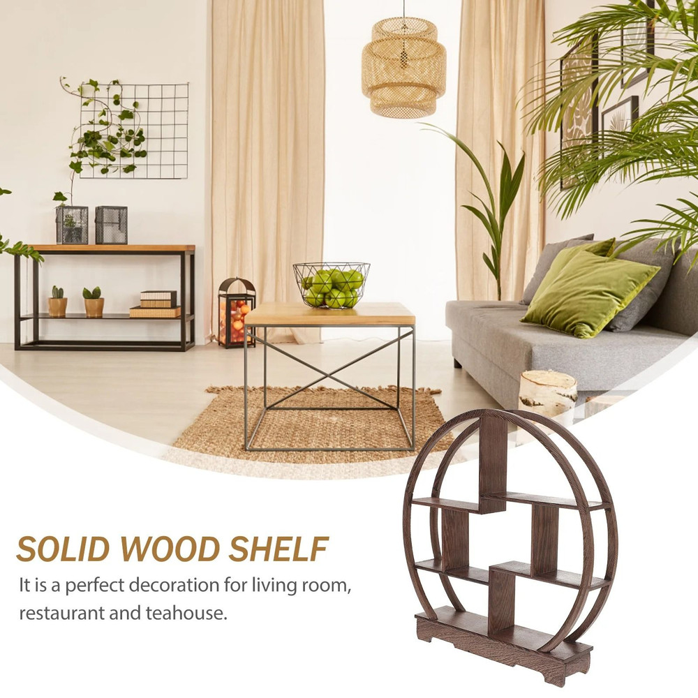 Solid Wood Display Shelf Rosewood Vintage Stand For Room Restaurant Teahouse Storage 4