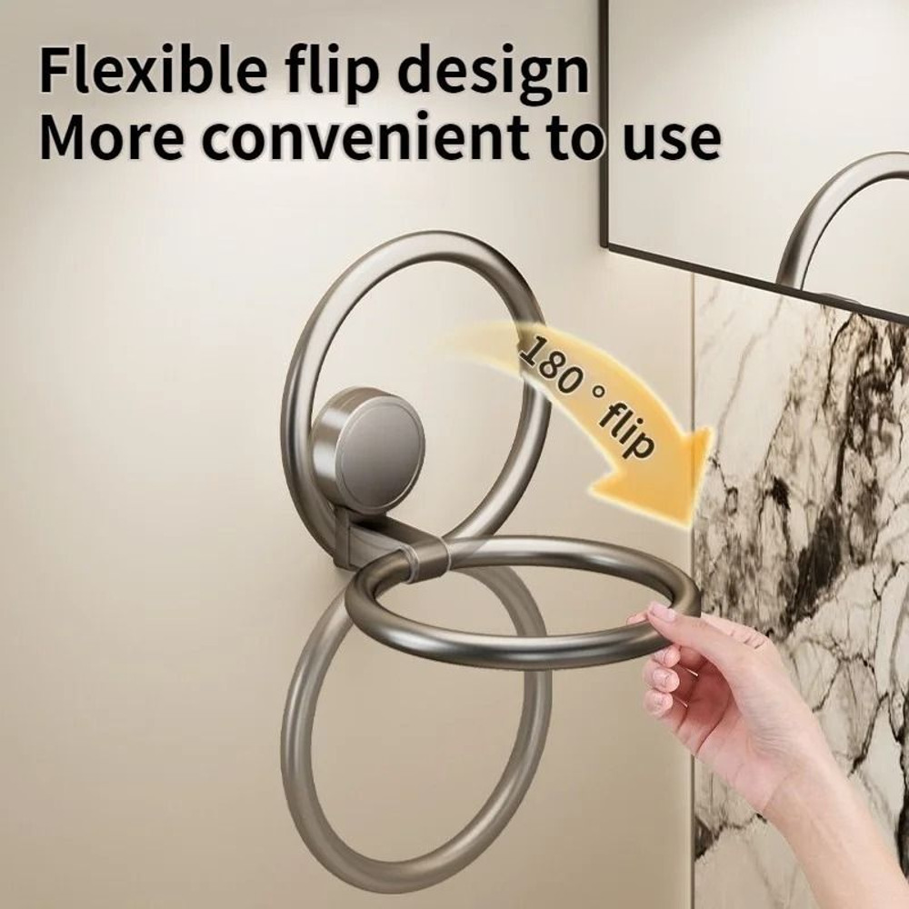 No Drill Suction Cup Towel Ring Wall Mount Hand Towel Holder 3