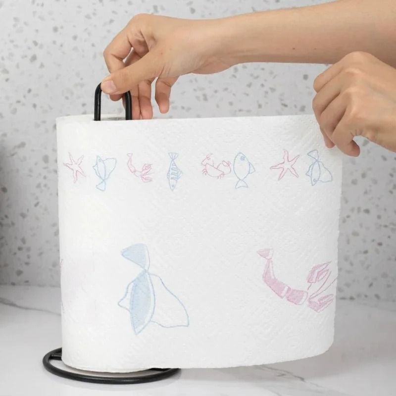 Vertical Wrought Iron Tissue Holder Floor Standing Roll Paper Holder 3