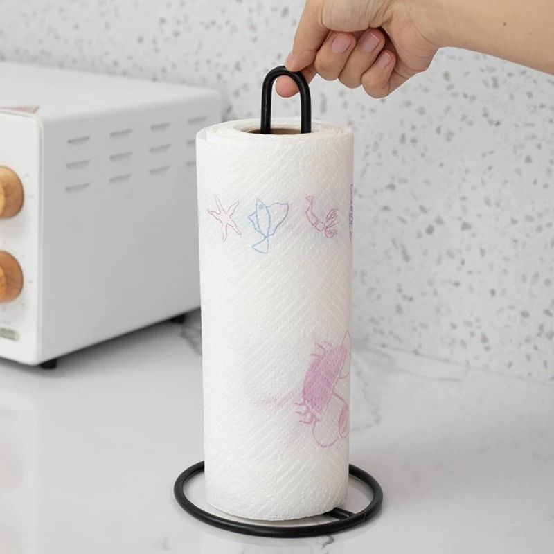 Vertical Wrought Iron Tissue Holder Floor Standing Roll Paper Holder 5