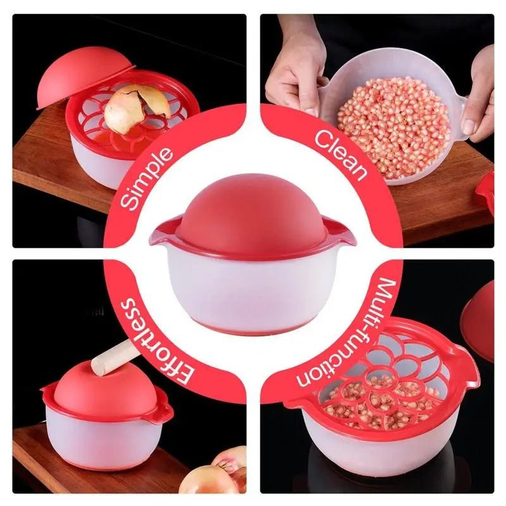 Silicone Pomegranate Peeling Machine Fruit Vegetable Peeler Bowl Kitchen Tool 4