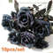 Artificial Black Rose Bouquet Set 10 Pieces Wedding Home Decor 0