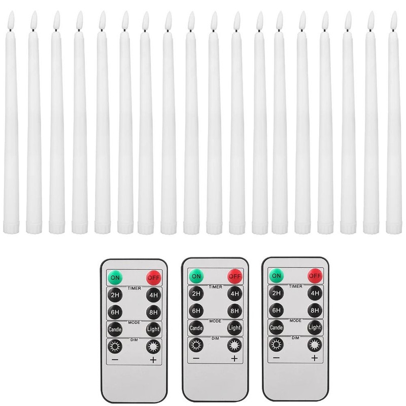 Flameless Taper Candles Set Timer Remote Flickering 6 To 24 Pieces 11