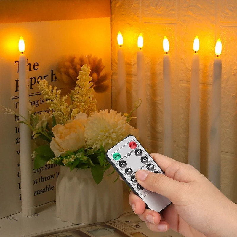LED Flameless Flickering Taper Candles With Remote Battery Operated Tea Lights For Home And Wedding 1