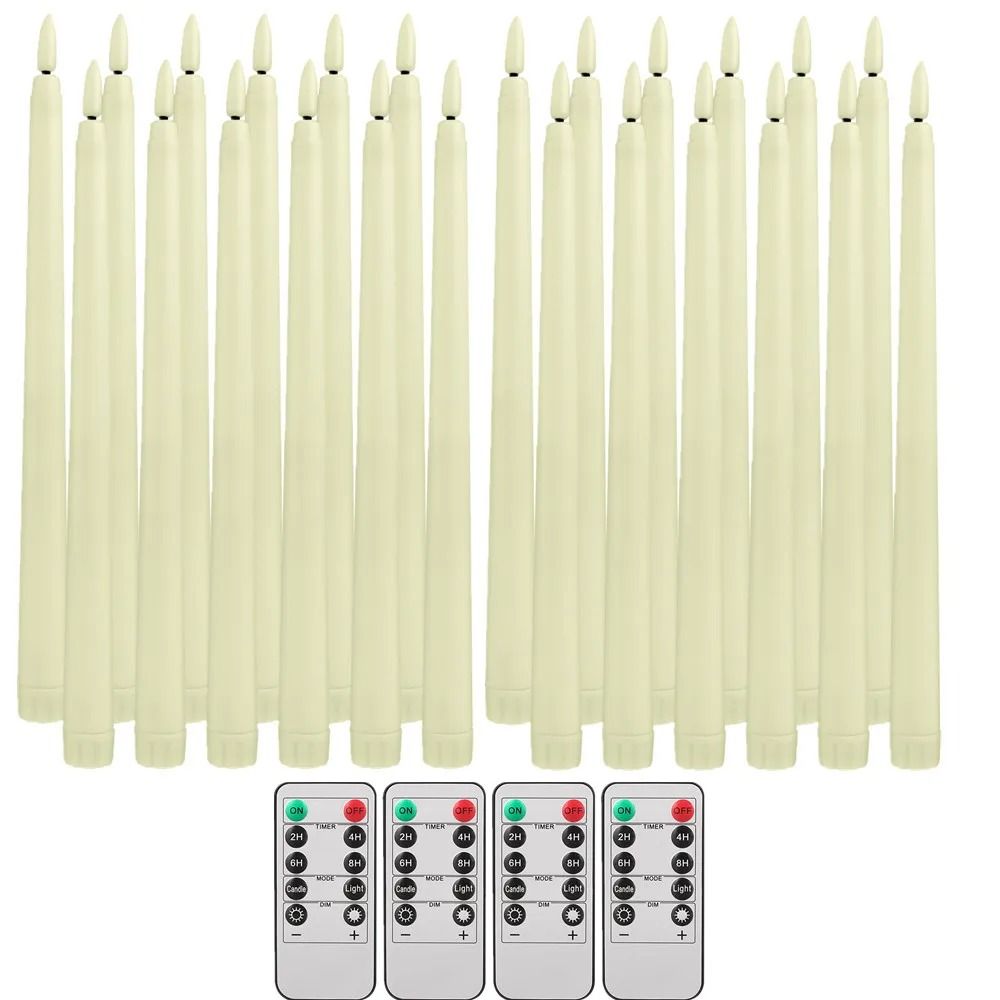 LED Flameless Flickering Taper Candles With Remote Battery Operated Tea Lights For Home And Wedding 10