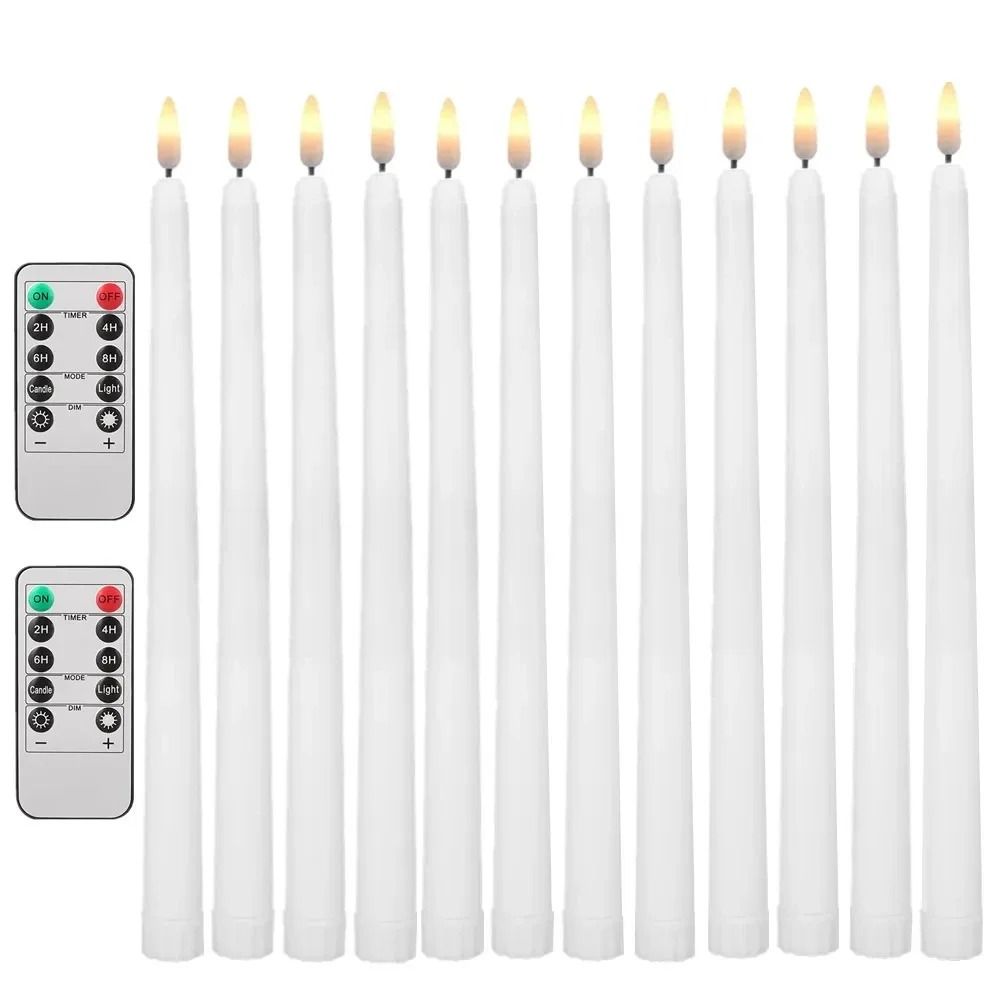 LED Flameless Flickering Taper Candles With Remote Battery Operated Tea Lights For Home And Wedding 11